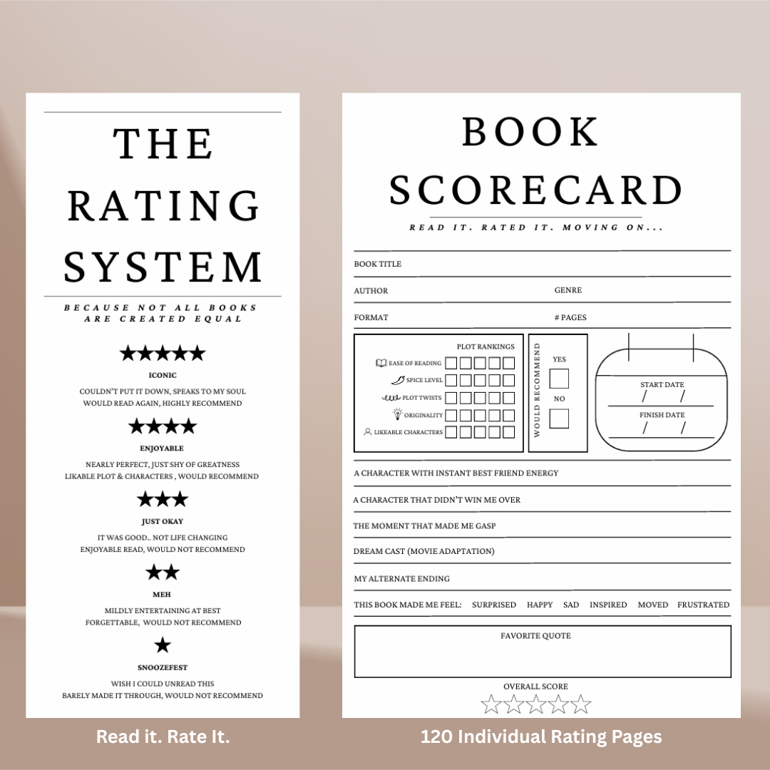 Book Log Reading Journal 120 Reviews – Hardcover Journal with 120 Review Pages | Track & Review Reads, Reading Progress & Club Notes