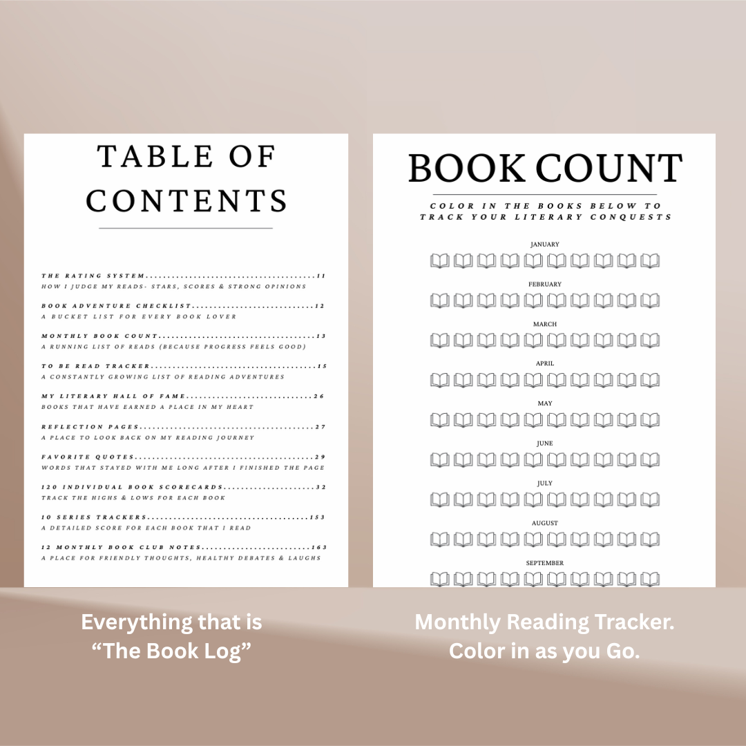 Book Log Reading Journal 120 Reviews – Hardcover Journal with 120 Review Pages | Track & Review Reads, Reading Progress & Club Notes
