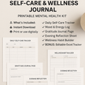 Self-Care & Wellness Journal – Printable Mental Health Kit