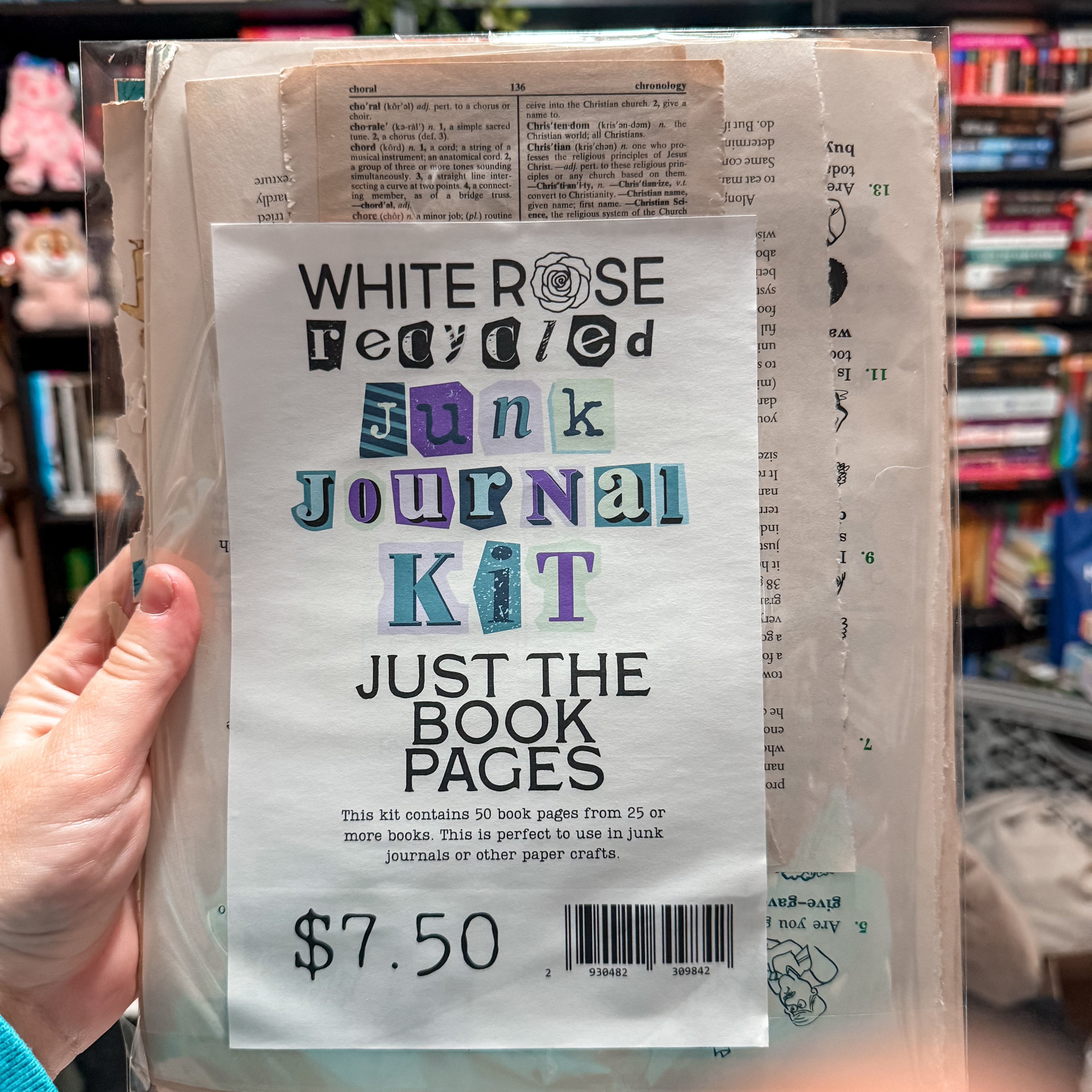 White Rose Recycled: Junk Journal Kit - Just the Book Pages
