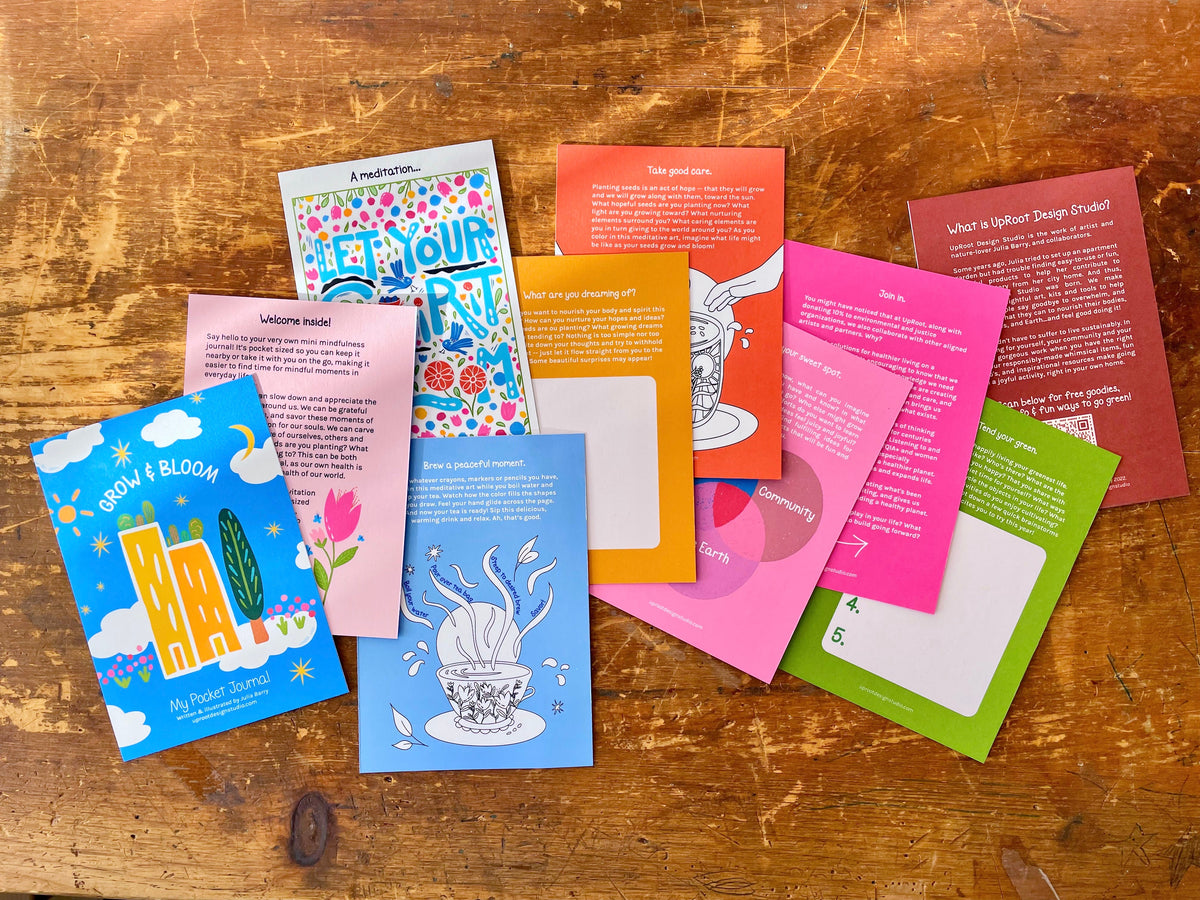 "Mindful Moments" Pocket Eco-Journal with Prompts, Coloring Pages & Reflections (Grow & Bloom)
